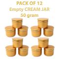 12 Empty Cosmetic Containers Cream Pot Jar Refillable Plastic 50 gram. 