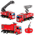 RC Fire Truck Chargeable with LED light rescue ladder controller gifts toys for kids and boys. 