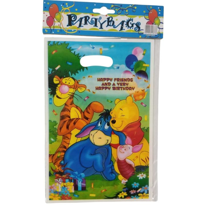 Winnie The Pooh Goody Bags - 10 x 6 Inch - Gift Bags - Winnie The Pooh Theme - Multicolors - Unisex - Pack Of 10