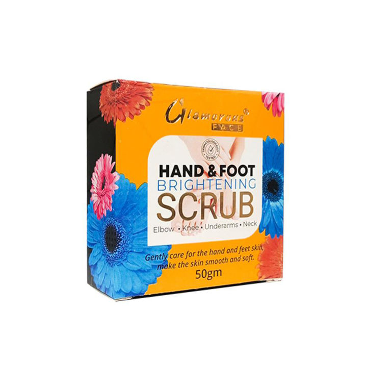 Glamorous Face Hand & Foot Scrub, Exfoliating Body, Face, Hand, Foot Scrub - Fights Stretch Marks, Fine Lines, Wrinkles - Great Gifts for Women & Men 50gm