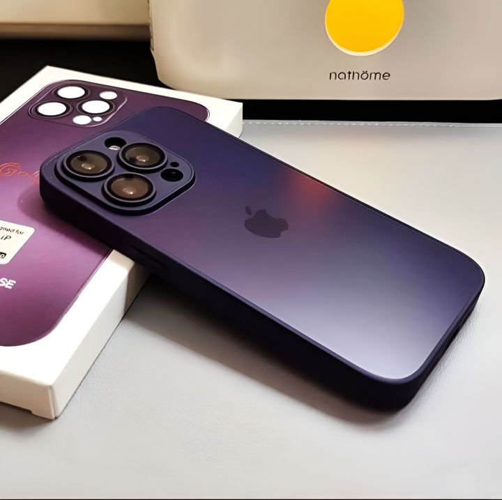 IPhone%2013%20Pro%20Matte%20Glass%20Cover%20%7C%20Deep%20Purple%20AG%20Frosted%20Glass%20Border%20Case%20With%20Camera%20Protection%20with%20Soft%20Silicone%20Border%20for%20Apple%20iPhone%2013%20Pro%20-%20Image%202