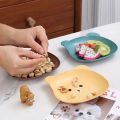 4/8Plate Cartoon Bear Shape Reusable Plate Food Grade Plastic Multi-function Creative Spit Bone Dish Household Dish Elliptical Plate Set Dining Table Garbage Platel. 