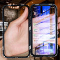 Biruiqu For iPhone X / iPhone XS Magnetic Absorption Case Metal Frame Shockproof Double Sided Tempered Glass Magnetic Case Cover. 