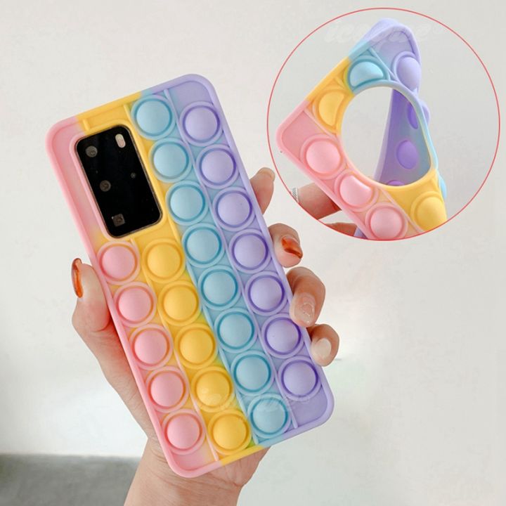 Push It Bubble Pop Case for Oppo Realme 8 6 7 Pro Realmi C15 C20 C21 C17 C11 7i Reno 6 Lite 3 4G 4z 5G Cute Silicone Woman Cover