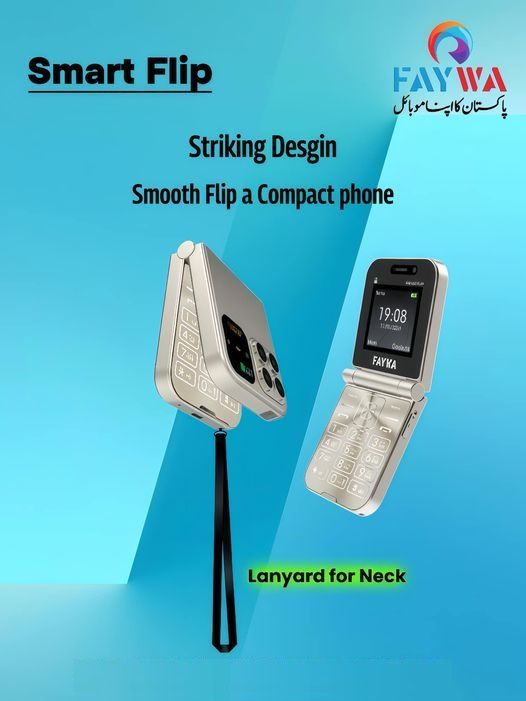 Faywa Smart Flip - Pakistan First Mini Flip Mobile - 1.8 Inch Display - Dual Sim - 1100mAH Battery - Stylish Camera with Flash Light - Sub notification LED - Auto Call recording - PTA Approved - 1 Year brand warranty