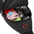 MEN'S CASUAL Sling Bag Crossbody 3 ZIPPER CHEST CROSSBODY Men Travel Messenger Bag Cross Body Bag Design for earphone. 