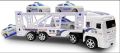 Double Decked Transport Truck Trailer Toy with 4 Cars For Kids ,Car Carrier Long Toy Truck - Friction Powered Loader for Kids. 