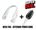 Neck Fan Portable Bladeless Neck Fans Rechargeable 360° USB Cooling Fan Super Strong Hanging Neck fan Portable Fan Super Quiet Fan Dual Cooling Fan Summer Fan for School Outdoor Sports Home Office Travel. 