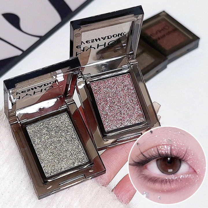 Peach Pink Punk Smoky Eyeshadow Palette Pearlescent Lying Silkworm Brightening Eye Pigment Matte Glitter Press Powder Eye Shadow