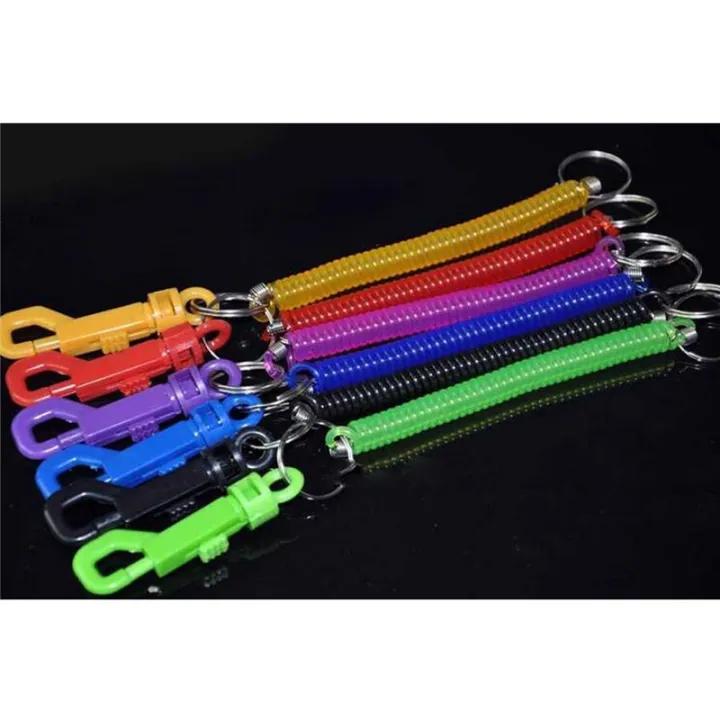 Pack%20of%2012%20Plastic%20Coil%20Spring%20Keychain%20with%20Plastic%20Hook,%20Retractable%20spiral%20Cord%20Keychain%20-%20Image%202