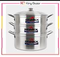 Sonex Galaxy 3-Layer Aluminum Steamer Set – High-Quality Cooking Tool. 