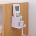 Wall Hanging Remote Controller Mobile Phone Bracket Storage Box No Hole Switch D. 