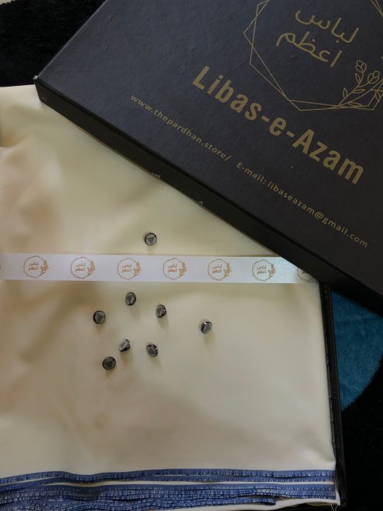 Men wash and wear Cream Color Premium Quality Unstitched Shalwar Kameez Fabric | Box Packing included | Special Libas -e- Azam Limted Edition 2024