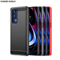 lthmy for Motorola Moto Edge 2021 Case Carbon Fiber TPU Soft Silicone Back Cover Armor Phone Case Casing. 