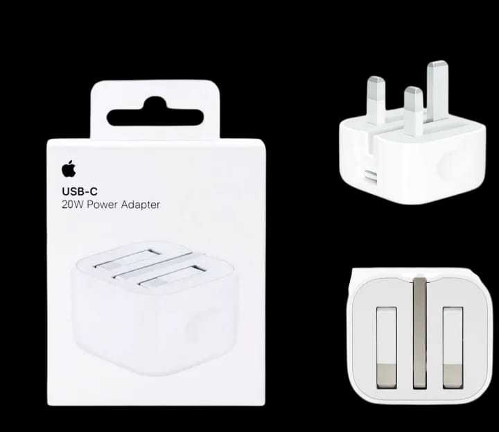 Apple 20W Power Adapter Type-C with 12 Months | Apple 20W USB-C Wall Charger for iPhone| 3-Pin Fast Charging Adapter Compatible with iPhone