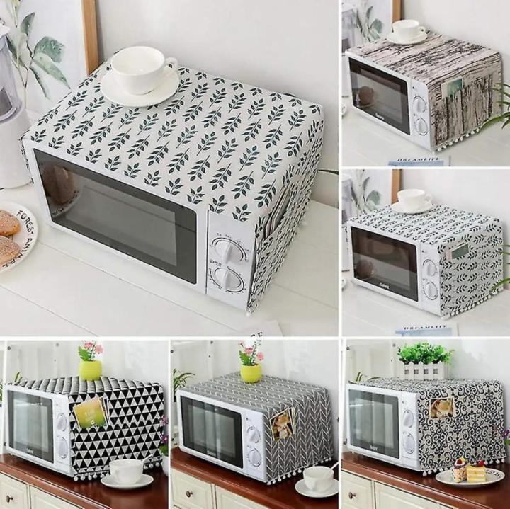 Microwave Oven Cover Dust proof Double Pocket Storage Bag