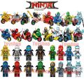 16 Pcs Lego Ninjago Minifigures With motorcycle Building Blocks Toys Ninja Marvel Super hero Gift 31050 + 61015. 