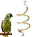 2 pack Bird Perch set Sandy stone perch Natural Wood Parrot Perch Bird cotton Rope perch parrot  Stand Cage Chewing pet Grinding for Beak Feet Grinding Nails Trimmed Toy for cage love birds finches Budgie sun conure cocktail Macaws. 