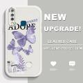 AMORVOR for Vivo Y17 Y15 Y12 Back Cover Purple Butterfly Heart PU Leather Case Soft Silicone Edge Phone Cases. 