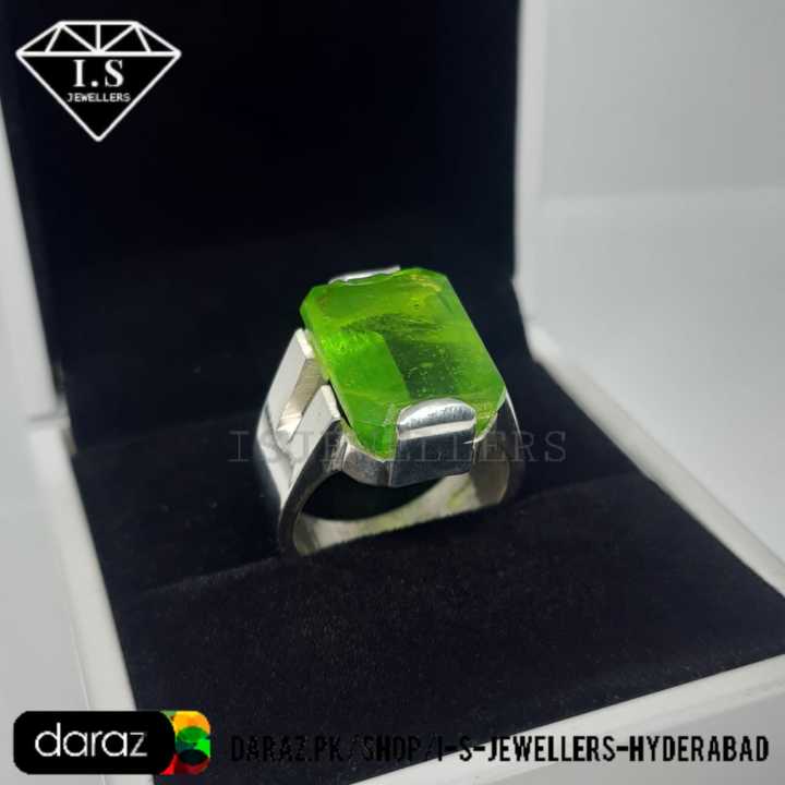 Peridot Gemstone Ring, Peridot Ring For Men, 925 Stering Silver Peridot Ring, Lab Created Peridot Ring