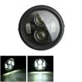12V Black LED 6 1/2  Motorcycle Projector Headlights Cafe Racer Headlamp. 