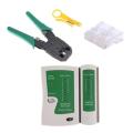 Cable Tester+Crimp Crimper+100 RJ45 CAT5 5e Connector Plug Network Tool Kit Pack of 3 Networking Tools. 