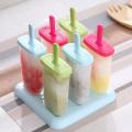 Ice Box Fridge Frozen Treats Freezer Ice Cream Tools Ice Lolly Cream Maker Form DIY Pop Pops Mould Popsicle Molds Yogurt -6 Pcs. 