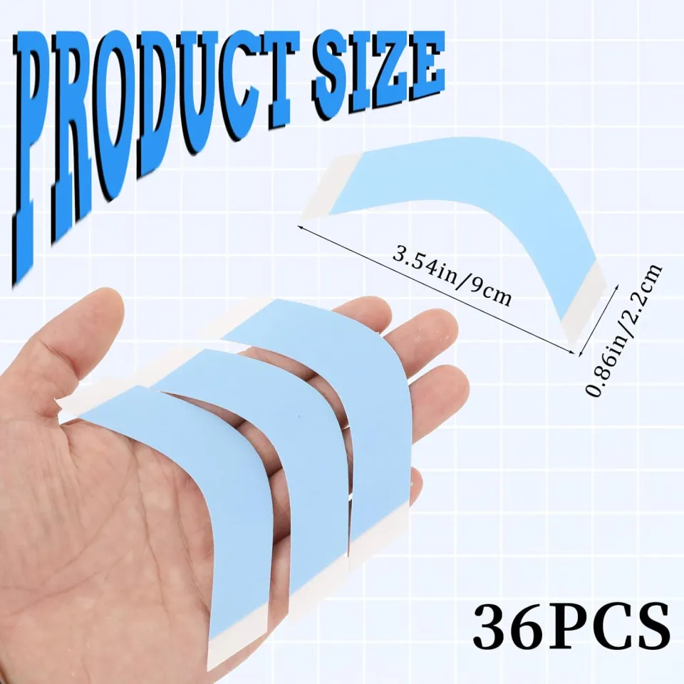Comdian 36 PCS Waterproof Lace Tape For Hairpiece Wig Tape, Adhesive Double Sided Waterproof, Strong Hold Clear Lace Supports Toupees For Hair Extension Blue 1/2