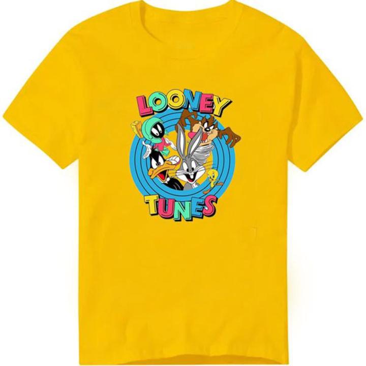 Yellow Looney Tunes Stylish digital Print Cotton T Shirt For Boys