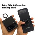 Galaxy Z Flip 4 Silicone Case with Ring Holder. 