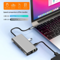 11 In 1 USB Hub - 4k HDMI - Type C to HDMI, VGA, LAN - USB 3.0 C HUB - USB Hub For PC Computer - Ethernet 10/100/1000Mbps - SD/TF Card Reader - USB Ports - Audio Port. 