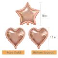 5 pcs Heart Foil Balloons Special effect on Happy Birthday decoration, Bridal Shower, Baby Shower, Wedding Anniversary, Proposal Day and Engagement Party decoration. 