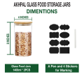 AKHPAL 2 pieceS JAR WITH WOODEN LID - 1400 ml   Glass, Wooden Cookie Jar  (Pack of 2, Clear). 