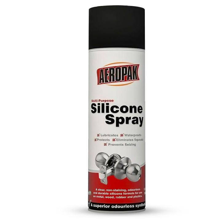 AEROPAK Silicone Oil Lubricant Spray 500ML-High-Quality Silicone Oil For Superior Lubrication  Protects Against Friction And Wear  Repels And Prevents Rust  Non-Staining And Non-Corromoisture Sive  Safe For Use On Rubber, Plastic, And Metal