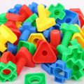 30Pcs/Set Creative Kids Toy Colorful Plastic Insert Blocks Nut Children Mosaic Puzzle Screw Building Block Baby Educational Toys. 