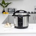 Original Geepas 6 Litre Electric Pressure Cooker GPC-307-6L Silver (2 Year Warranty). 