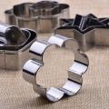 Cookies Pastry Fruit Cutters  12 Pcs Stainless Steel Heart Star Circle Flower Shaped Moulds. 