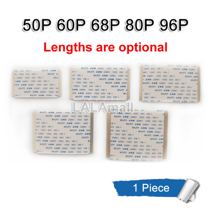 1pc Tcon Board Flex Cable Gold Plated Flexible Flat Cable FFC FPC Cable 50P 60P 68P 80P 96P 50Pin 60Pin 68Pin 80Pin 96Pin Pitch 0.5mm LCD TV Panel T-con Logic Board Ribbon Wire AWM 20706 20861 105C 60V VW-1