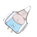 1 Pc Apron Durable Professional Wacky Novelty Belly Man Printed Apron for Grilling Home Cooking Kitchen. 