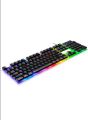 RGB Rainbow Gaming Keyboard and Mouse Combo, Compact 104Keys Backlit Computer Keyboard with Gaming Mouse, USB Wired Set for PC Gamer Laptop Work. 