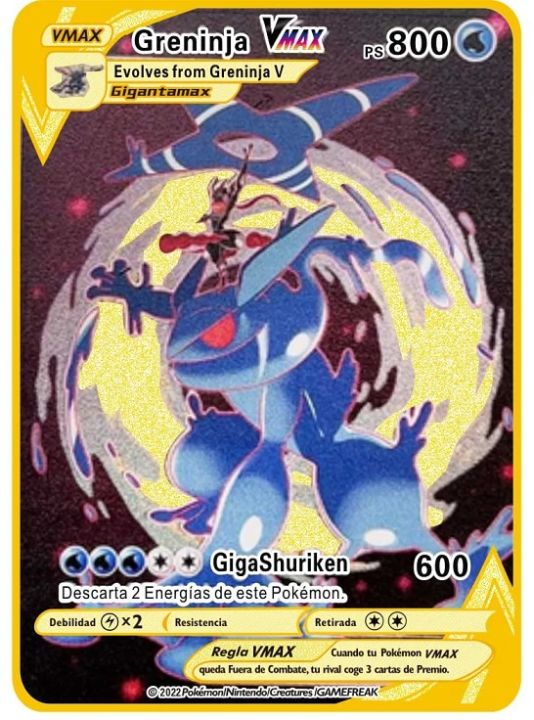 【VNOX Jewelry Store】Spanish Gold Pokemon Cards Pokemon Metal Card Charizard Vmax Mewtwo Charizard Gx Card Game Collection Card