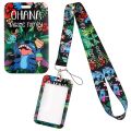Blue Alien Stitch Bank Card Phone Strap Neck Strap ID Card Keychain Phone Lanyard Stitch Lanyard Card Holder Badge Holder. 
