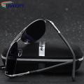 Glasses Glare Resistance Metal Frame Polarized Men Sunglasses. 