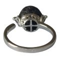 High Quality Sliver Plated Lava Stone Open Rings for Women Men Vintage Adjustable Balls Shape Gemstone Crystal Rings. 
