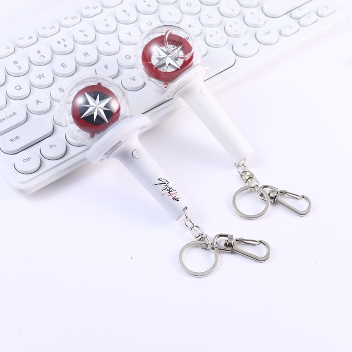 Kpop Idol Stray Kids Lightstick Keyring Skz Mini Glow Stick Keychains Pendant Stay Gift