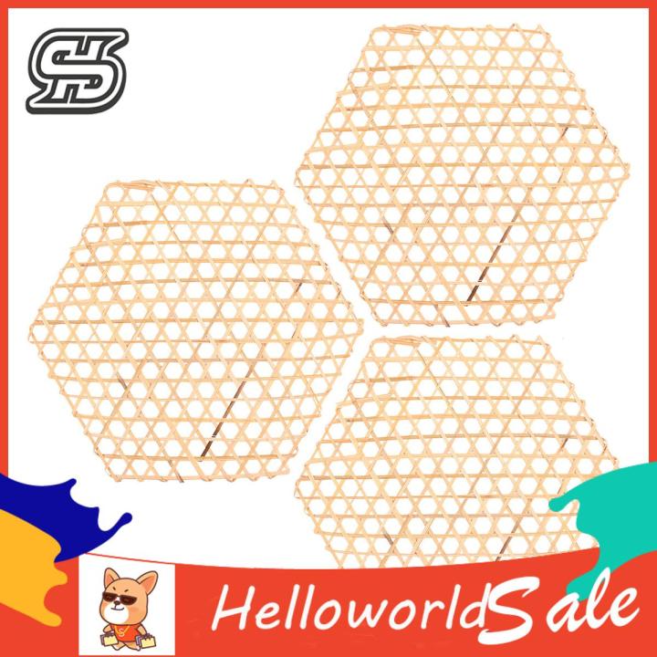 Bamboo Steaming Mat Washable Hexagonal Meal Mat Coaster Sushi Plate