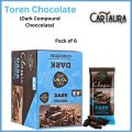Cartaura Toren Dark Chocolate Pack of 6 (45g each) | Premium Compound Chocolate. 