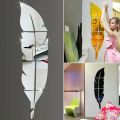 Silver Acrylic leaf mirror for wall decoration. 
