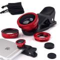 3 In 1 Wide Angle Fisheye Clip Lense Macro Fish Eye Zoom Lens for Iphone 11 12 Xs Samsung Universal Mobile Phone Camera Lens Kit-black. 