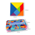7 Pcs Wooden Geometrical Shape's Block's-With Iron Tin Box- Colorful Blocks - Kids Early Learning Educational Puzzle Toy -   Geometric Intelligence  Tangram  Puzzle. 